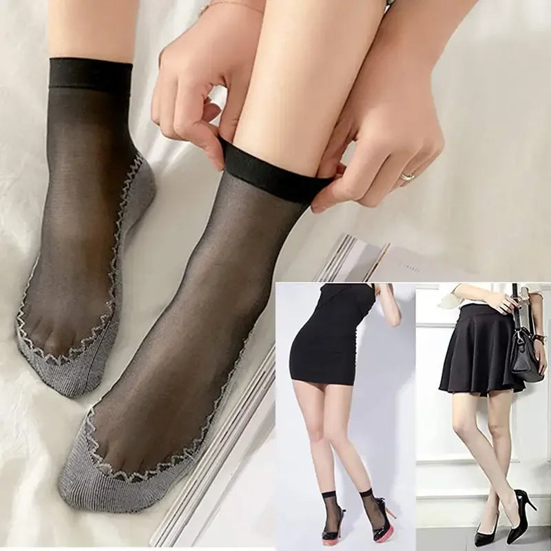 10 Pares de Meias de Algodão Antiderrapante Macias