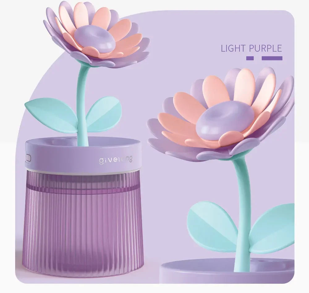 Umidificador de Ar Flor - Difusor Ultrassônico Portátil