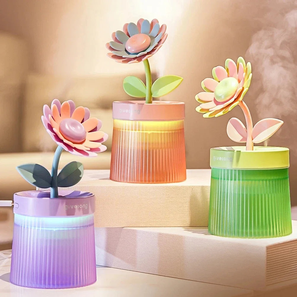 Umidificador de Ar Flor - Difusor Ultrassônico Portátil
