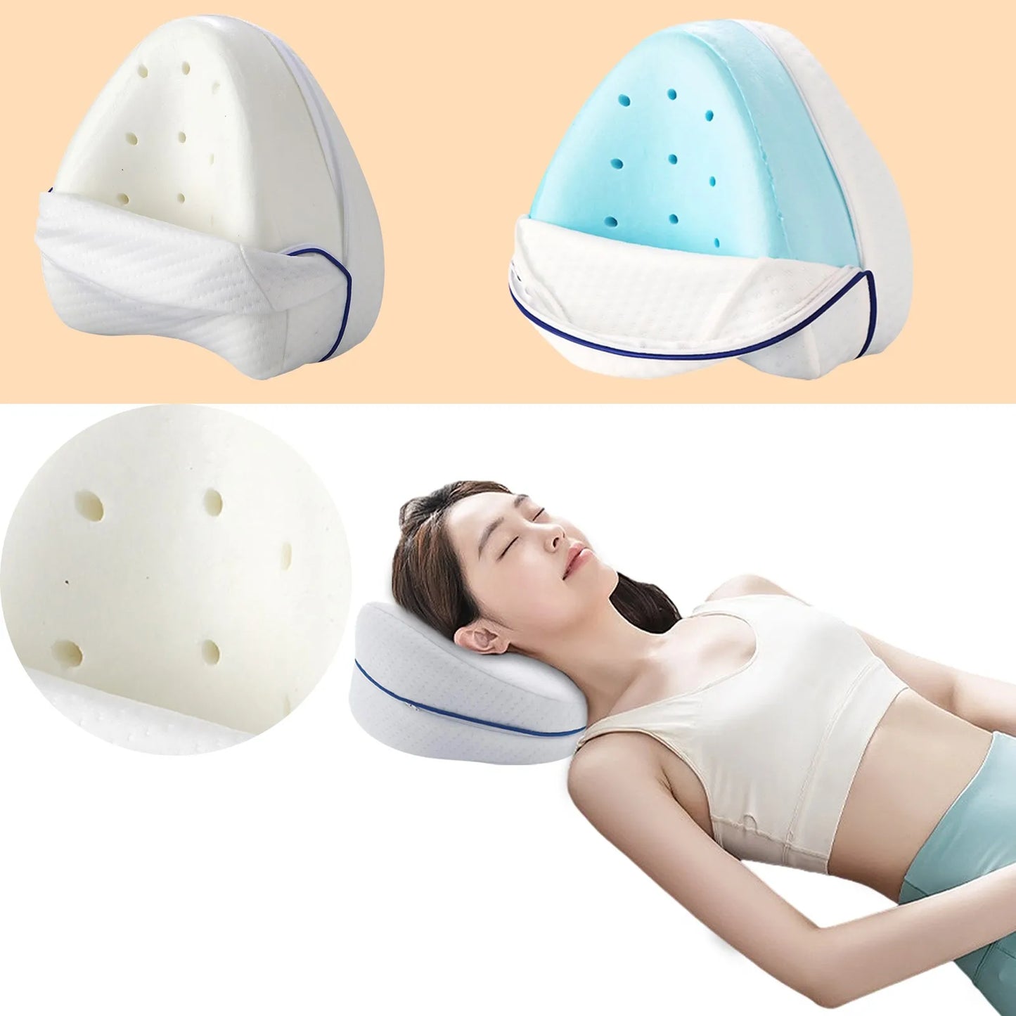 Travesseiro Ergonômico para Pernas SerenoCalm: Alívio Imediato para Pernas, Quadris e Lombar.