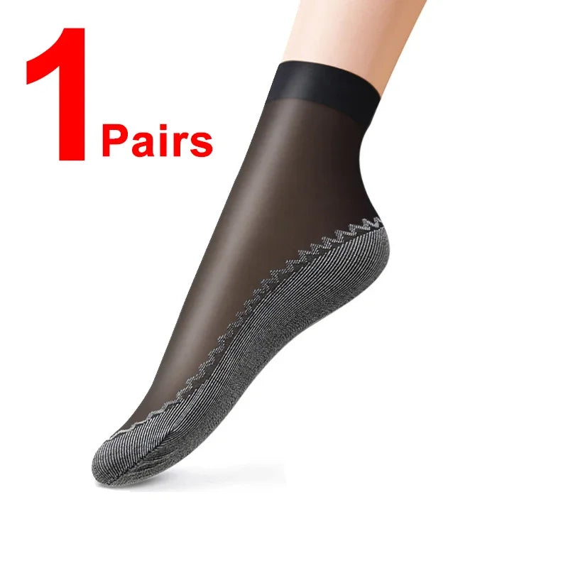 10 Pares de Meias de Algodão Antiderrapante Macias