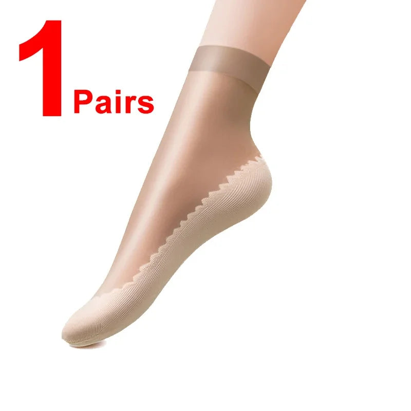 10 Pares de Meias de Algodão Antiderrapante Macias