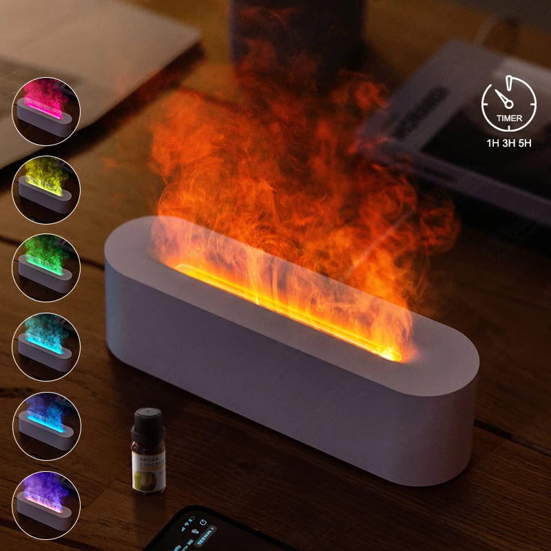 Umidificador Difusor de Óleos Essenciais com Efeito Lareira