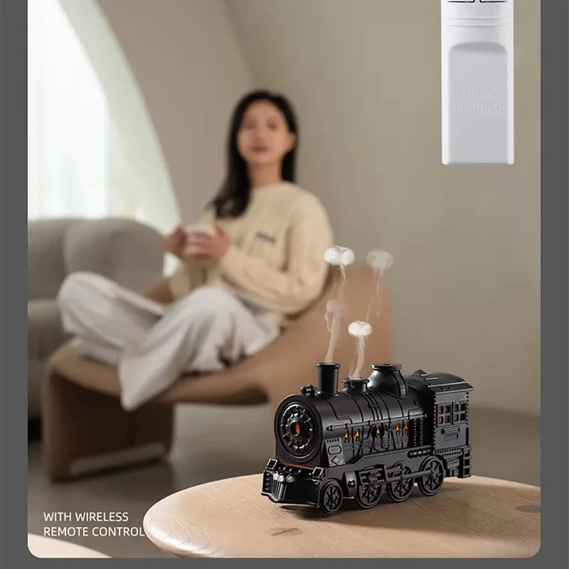 Train Shape Mini Aromatherapy Machine Atomizer Ultrasonic Cool Mist Air Humidifier with LED Light Aromatherapy Machine