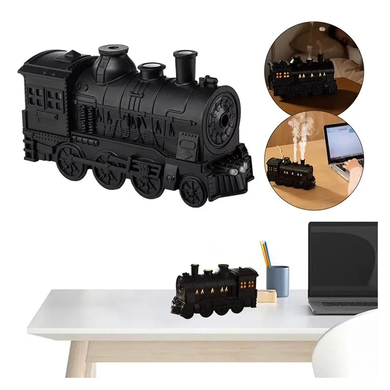 Train Shape Mini Aromatherapy Machine Atomizer Ultrasonic Cool Mist Air Humidifier with LED Light Aromatherapy Machine
