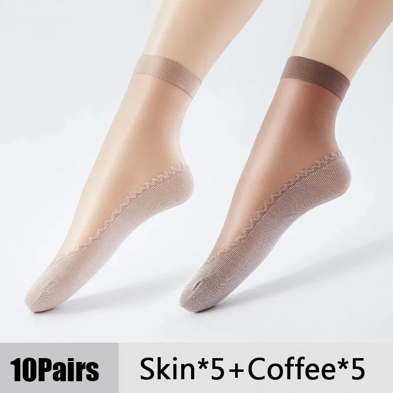 10 Pares de Meias de Algodão Antiderrapante Macias