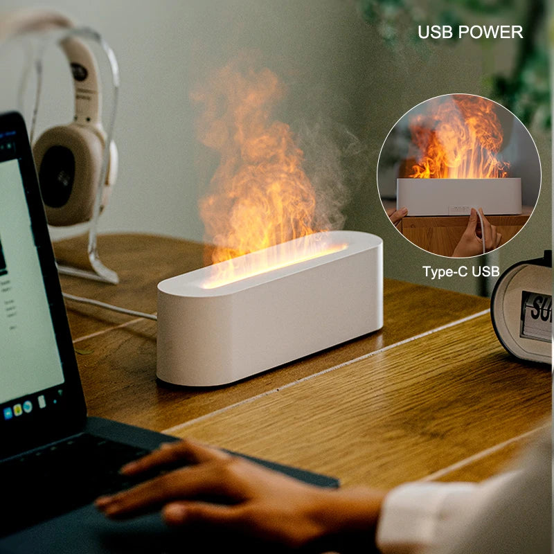 Umidificador Difusor de Óleos Essenciais com Efeito Lareira
