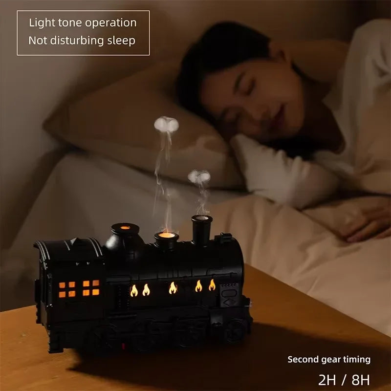 Train Shape Mini Aromatherapy Machine Atomizer Ultrasonic Cool Mist Air Humidifier with LED Light Aromatherapy Machine