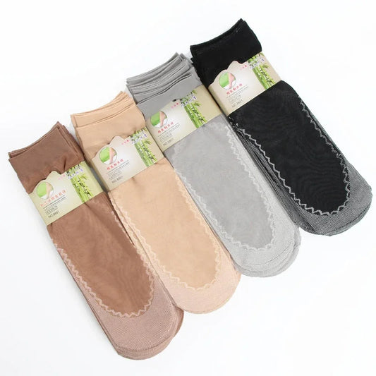 10 Pares de Meias de Algodão Antiderrapante Macias